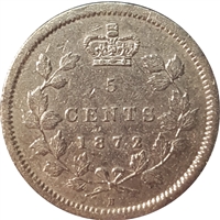 1872H Canada 5-cents EF-AU (EF-45) $