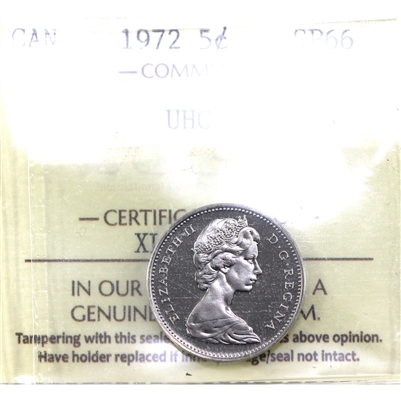 1972 Canada 5-cents ICCS Certified SP-66 UHC