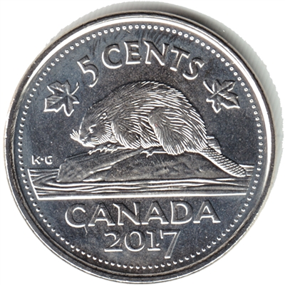 2017 Beaver Canada 5-cents Brilliant Uncirculated (MS-63)