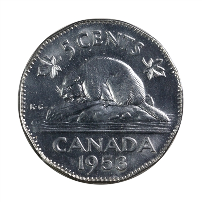 1953 NSS Canada 5-cents Brilliant Uncirculated (MS-63) Cameo