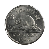 1960 Bald Beaver Canada 5-cents AU-UNC (AU-55)