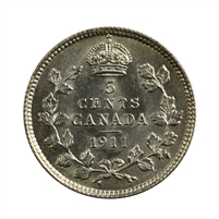 1911 Canada 5-cents Choice Brilliant Uncirculated (MS-64) $