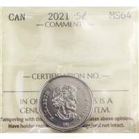 2021 Canada 5-cents ICCS Certified MS-64