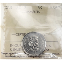 2022 Canada 5-cents ICCS Certified MS-67