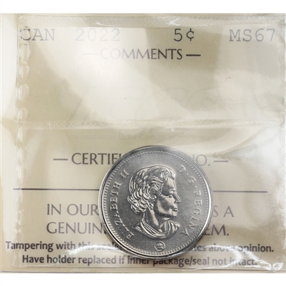 2022 Canada 5-cents ICCS Certified MS-67