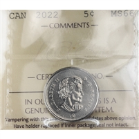 2022 Canada 5-cents ICCS Certified MS-66