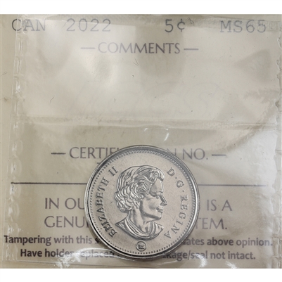 2022 Canada 5-cents ICCS Certified MS-65