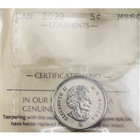 2022 Canada 5-cents ICCS Certified MS-64