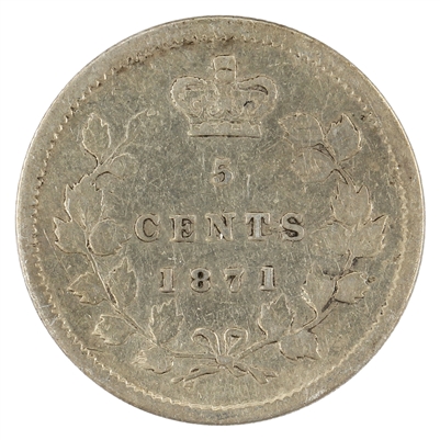 1871 7/7 Canada 5-cents Very Fine (VF-20) $
