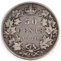 1870 LCW Canada 50-cents F-VF (F-15) $