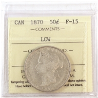 1870 LCW Canada 50-cents ICCS Certified F-15