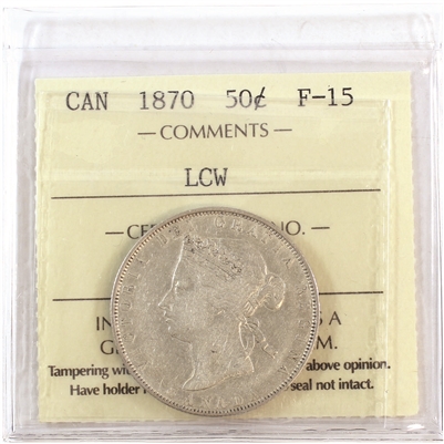 1870 LCW Canada 50-cents ICCS Certified F-15