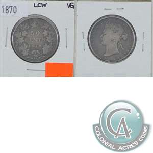 1870 LCW Canada 50-cents Very Good (VG-8) $