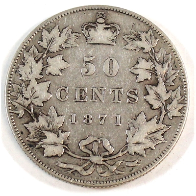 1871 Canada 50-cents F-VF (F-15) $