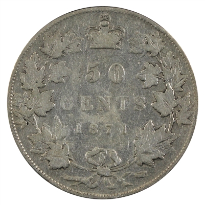 1871 Canada 50-cents Very Good (VG-8) $