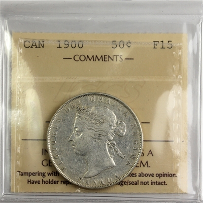 1900 Canada 50-cents ICCS Certified F-15