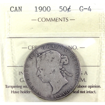 1900 Canada 50-cents ICCS Certified G-4