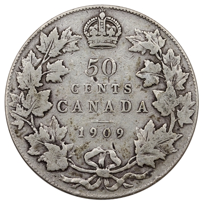 1909 Canada 50-cents VG-F (VG-10) $