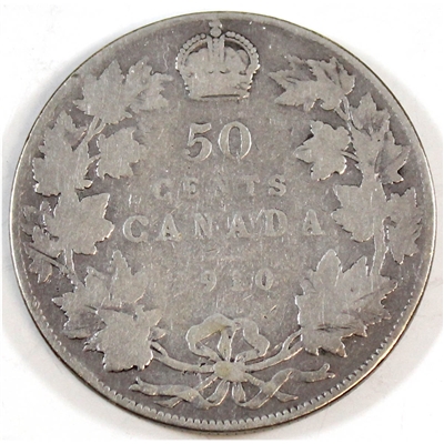 1910 Edwardian Leaves Canada 50-cents Good (G-4)