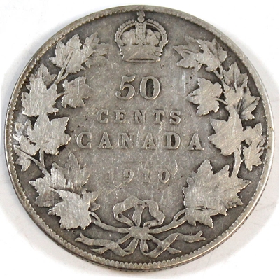 1910 Edwardian Leaves Canada 50-cents G-VG (G-6)