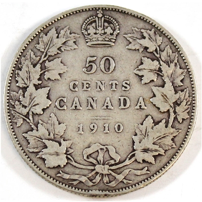 1910 Edwardian Leaves Canada 50-cents VG-F (VG-10)
