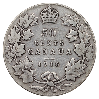 1910 Victorian Leaves Canada 50-cents Fine (F-12) $