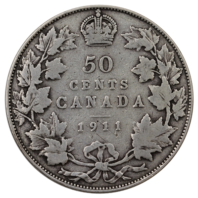 1911 Canada 50-cents Very Good (VG-8)