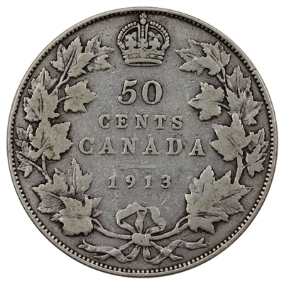 1913 Canada 50-cents Very Good (VG-8)