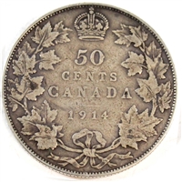 1914 Canada 50-cents Very Good (VG-8)