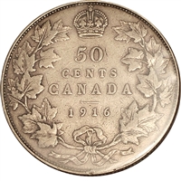 1916 Canada 50-cents F-VF (F-15) $