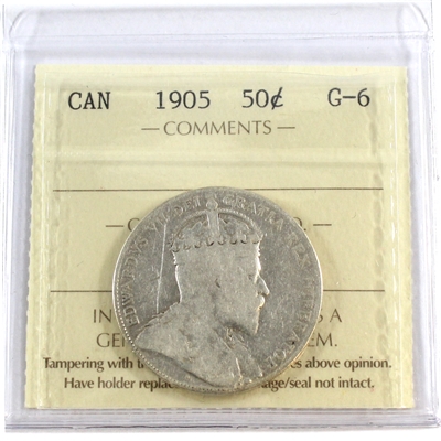 1905 Canada 50-cents ICCS Certified G-6