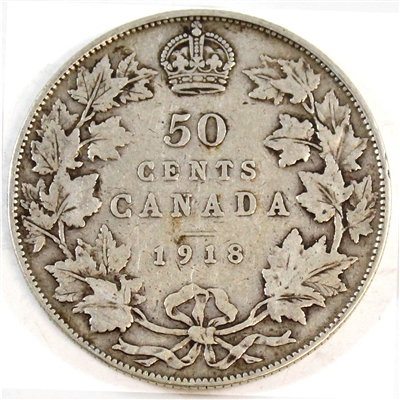 1918 Canada 50-cents Very Good (VG-8)