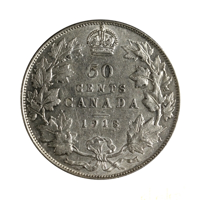 1918 Canada 50-cents VF-EF (VF-30) $