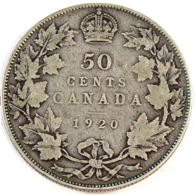 1920 Small 0 Canada 50-cents Very Good (VG-8)