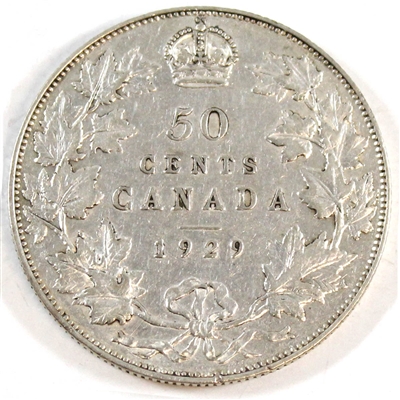 1929 Canada 50-cents Very Fine (VF-20) $