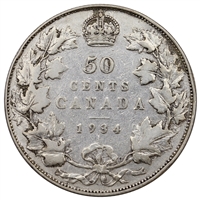 1934 Canada 50-cents VG-F (VG-10) $