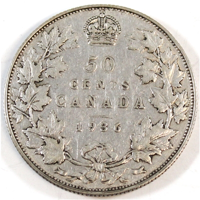 1936 Canada 50-cents F-VF (F-15) $
