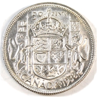 1938 Canada 50-cents Extra Fine (EF-40)