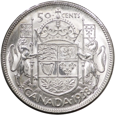 1938 Canada 50-cents UNC+ (MS-62) $