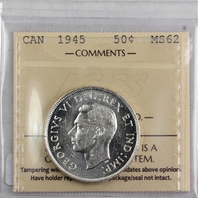 1945 Canada 50-cents ICCS Certified MS-62