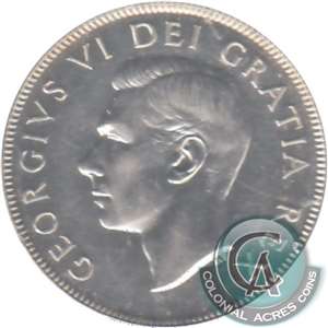 1941 Canada 50-cents AU-UNC (AU-55) Cameo