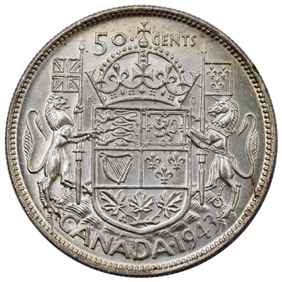 1943 Canada 50-cents AU-UNC (AU-55)
