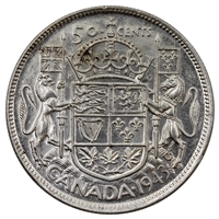 1943 Canada 50-cents EF-AU (EF-45)