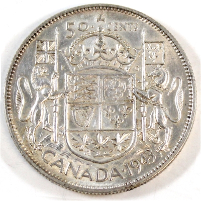 1943 Canada 50-cents Extra Fine (EF-40)