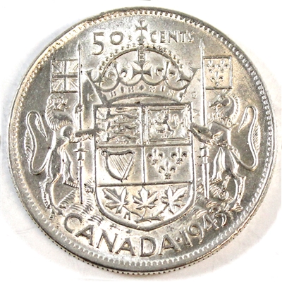 1943 Double Die 3 Canada 50-cents EF-AU (EF-45)