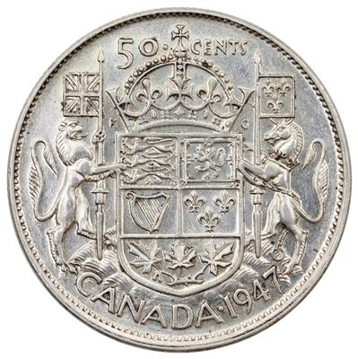 1947 Curved 7 Canada 50-cents Extra Fine (EF-40)