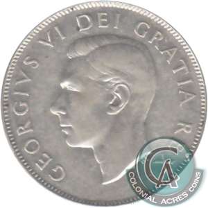 1947 Curved 7 Canada 50-cents VF-EF (VF-30)