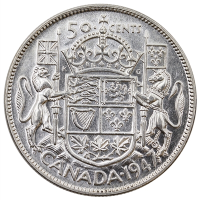 1947 Maple Leaf Canada 50-cents EF-AU (EF-45) $