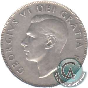 1947 Straight 7 Canada 50-cents Very Fine (VF-20)