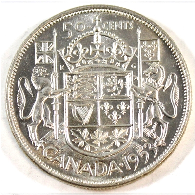 1953 Large Date NSS Canada 50-cents AU-UNC (AU-55) $